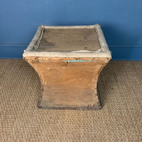 A Small Victorian Concave Side Pine Ottoman Circa 1870