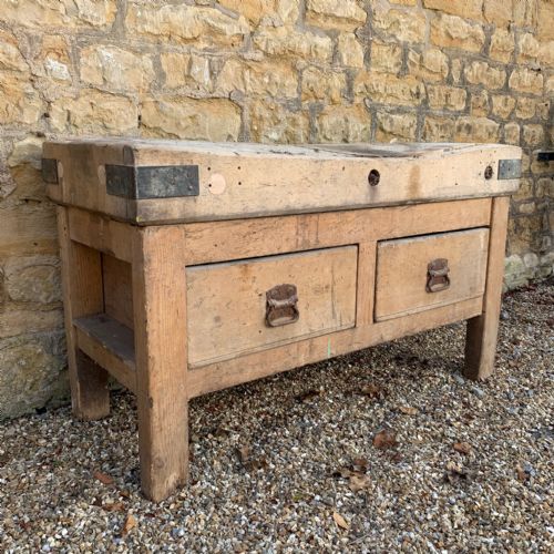A Fabulous West Country Pine and Sycamore Butchers Block Devon Circa 1870