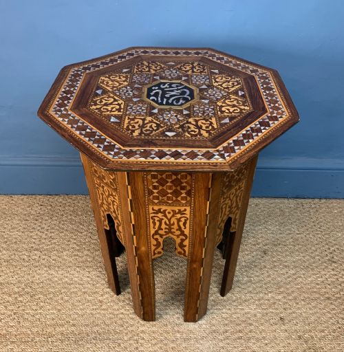 A Syrian Marquetry and Mother of Pearl Inlaid Table Damascus Circa 1890