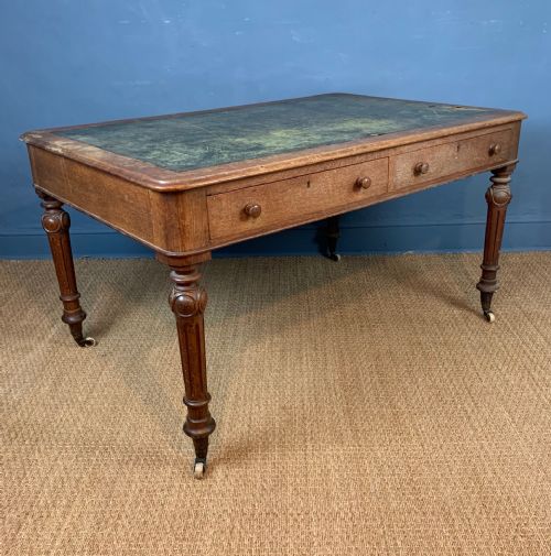 A Victorian Oak Partners Writing Table Circa 1860