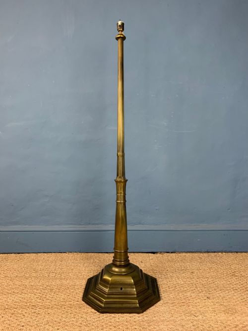 An Edwardian Brass Octagonal Standard Lamp Circa 1910