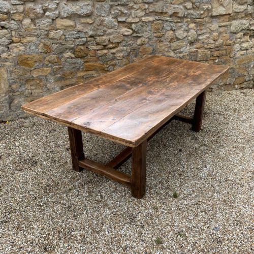 A Large West Country Elm Farmhouse Table Circa 1920 in 18th Century Style