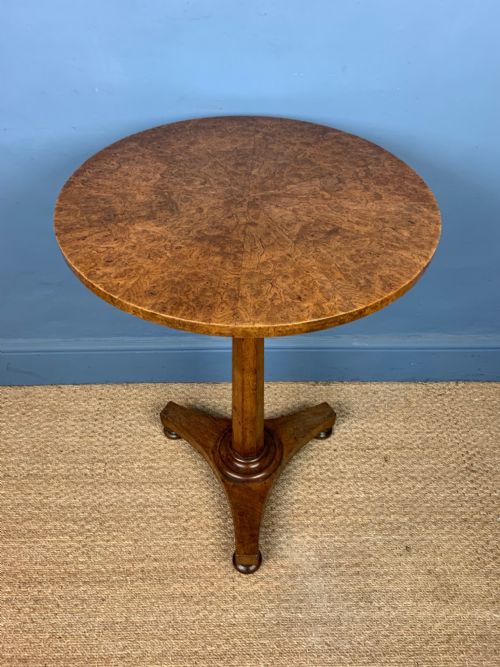 A William IV Burr Oak Lamp Table Circa 1835