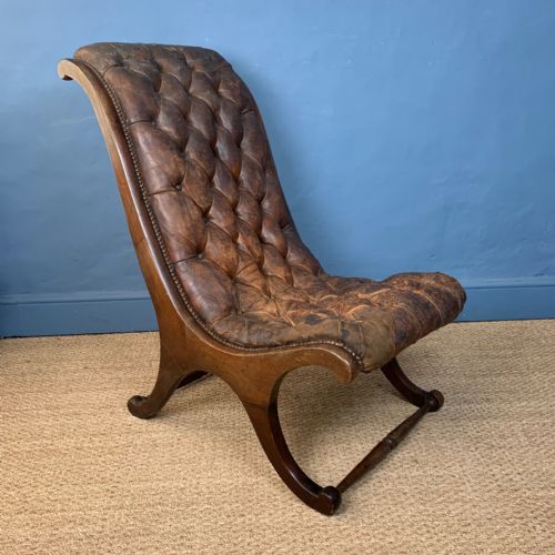 A Mid 19th C Mahogany Library Chair Circa 1850