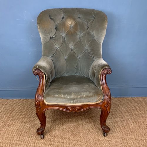 A Large Mid 19th C Mahogany Library Armchair Circa 1850