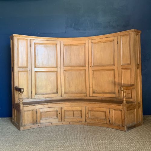 A Monumental Georgian Pine Bacon Settle Circa 1800