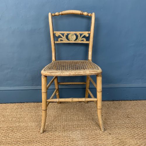 A Late Regency Painted and Caned Bedroom Chair Circa 1830