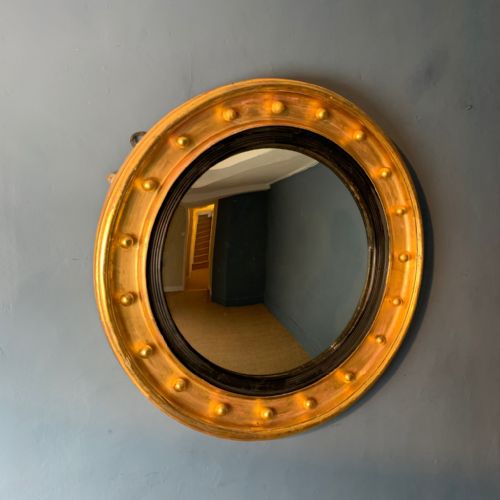 A Large Mid 19th C Gilt Convex Mirror Circa 1860