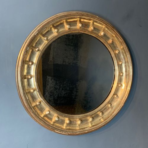 A Very Large Regency Style Silver Gilt Circular Mirror Circa 1820