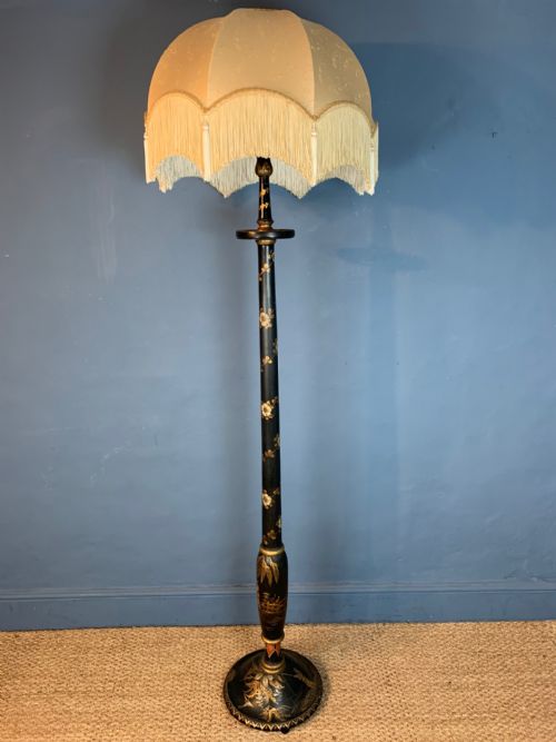 An Edwardian Chinoisierie Lacquer Standard Lamp Circa 1910