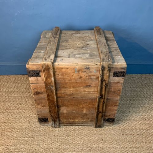 An Edwardian Pine and Iron Banded Log Box Circa 1910
