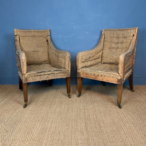 A Pair of George IV Mahogany Library Chairs Circa 1830