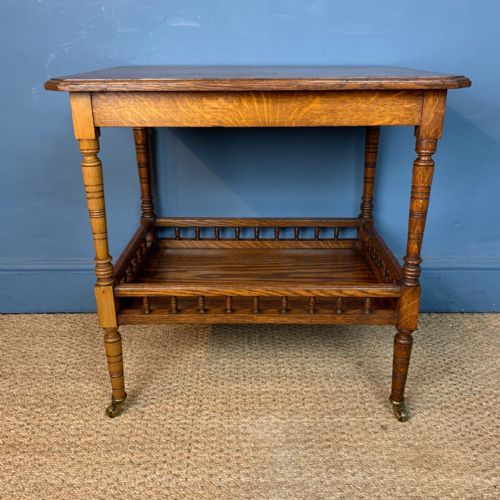 An Aesthetic Movement Oak Two Tier Table Circa 1880