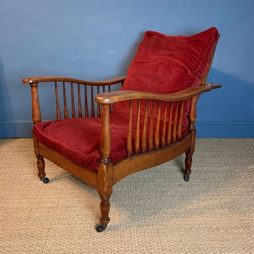 A Morris and Co Birch Wood Reclining Armchair Circa 1900