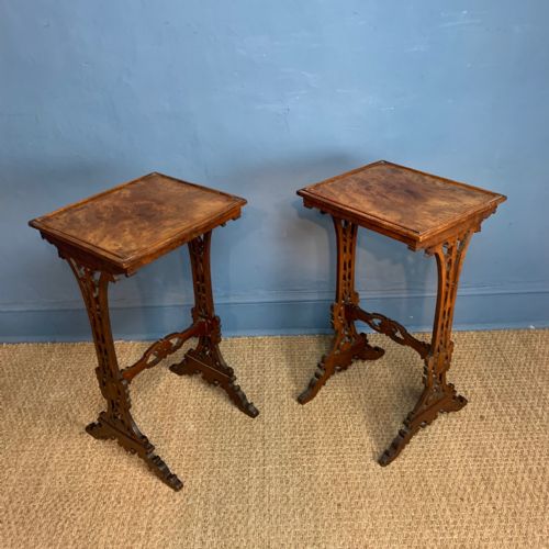 A Pair of Mid 19th Century Walnut Occasional Tables Circa 1860