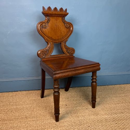 A Rare George IV Mahogany Hall Chair Circa 1826 to a Design by George Smith