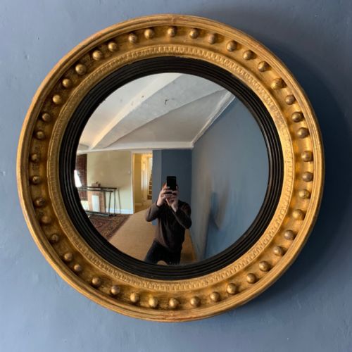 A Regency Gilt Convex Mirror Circa 1820