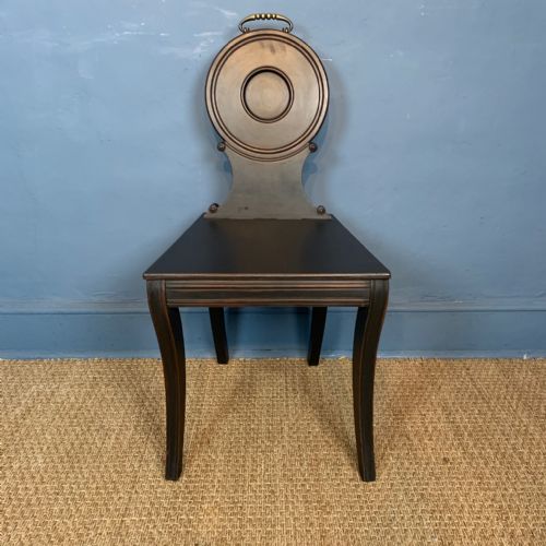 A George 111 Hepplewhite Period Ebonised Mahogany Hall Chair Circa 1800
