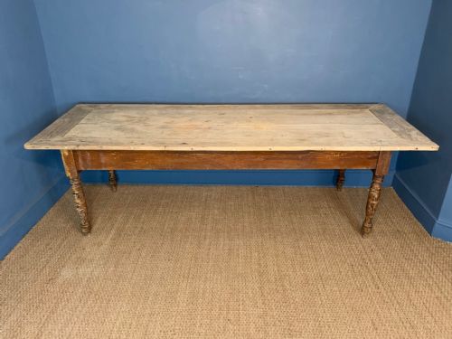 An 8ft Victorian Pine Refectory Kitchen Table Circa 1880
