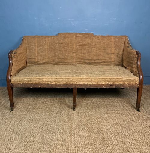 A George 111 Mahogany Sheraton Period Small Sofa Circa 1790