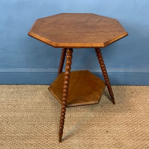 An Arts and Crafts Birch Octagonal Gypsy Table Circa 1890 .