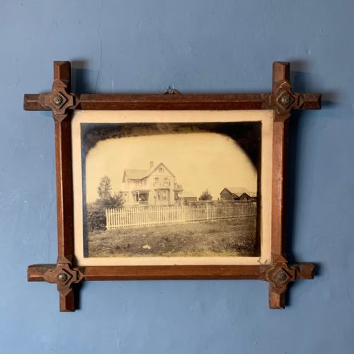 An Early American Photograph Circa 1880 in a Tramp Art Style Frame