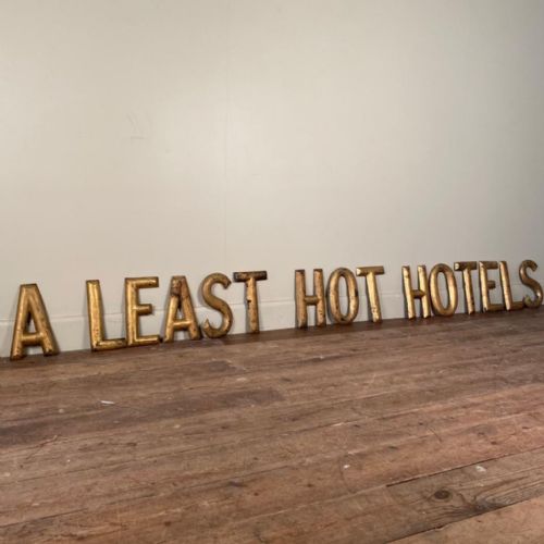 A Set of 15 English Gilt Metal Alphabet Letters Circa 1920
