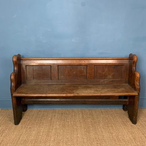 A Late 19th Century Small Oak Hall Bench or Pew C 1890