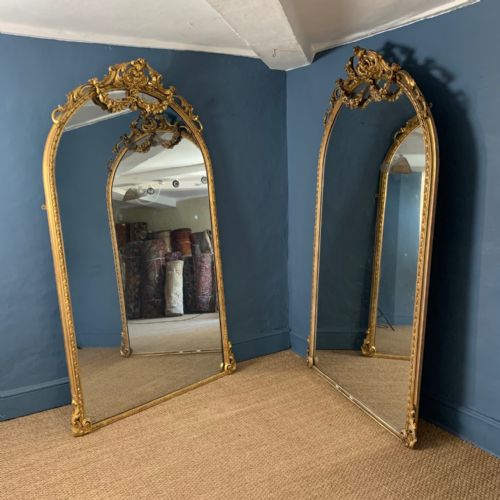 A Pair of Early Victorian Gilt Pier Mirrors Circa 1850 by Charles Nosotti