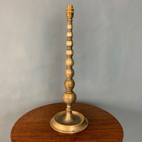 An Edwardian Bobbin Turned Anodised Brass Table Lamp C 1905.