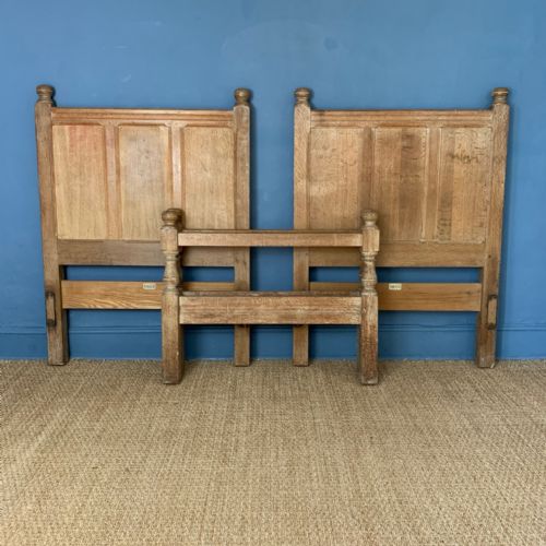 A Pair of Heals Limed Oak Tilden Design Single Beds Circa 1930