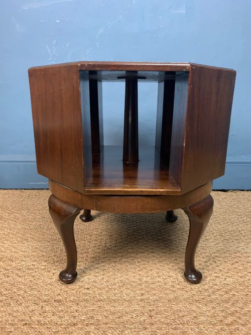 An Unusual 19th C Octagonal Mahogany Revolving Book Table