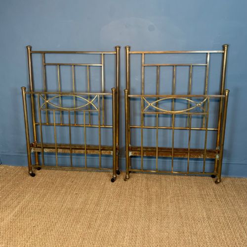A Pair of Late Victorian Brass Beds Circa 1890
