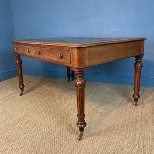 A Victorian Oak Partners Writing Table Circa 1870