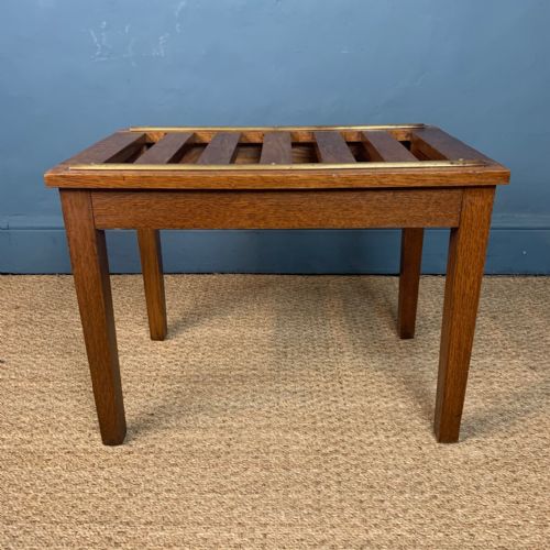 An Edwardian Oak and Brass Luggage Rack Circa 1910