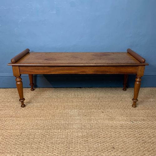 A Victorian Faded Mahogany Window Seat or Hall Bench Circa 1870