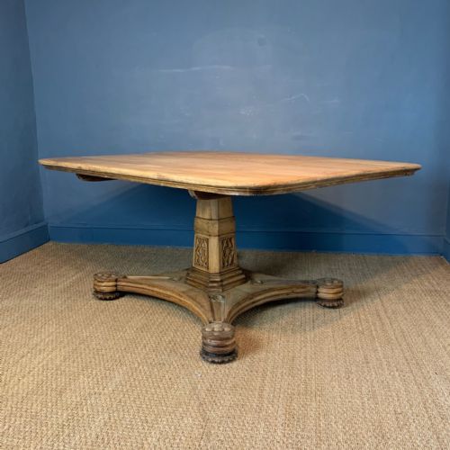 A Large George IV Dry Oak Centre Table Circa 1830 in the Gothic Style.