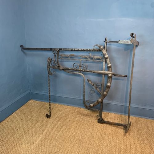 A George 111 Wrought Iron Chimney Crane Dated 1799