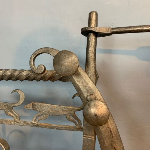 fig 1. A George 111 wrought iron chimney crane dated 1799
