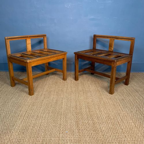 A Pair of Edwardian Walnut Luggage Racks Circa 1910