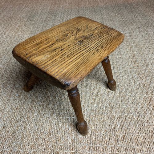 A Mid 19thc Primitive Ash Milking Stool