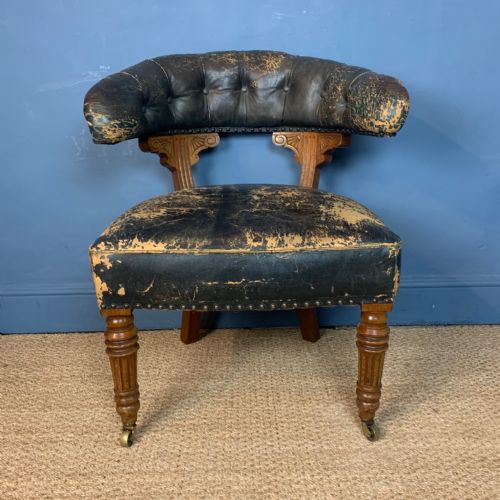 An Aesthetic Movement Oak Desk Chair Circa 1880