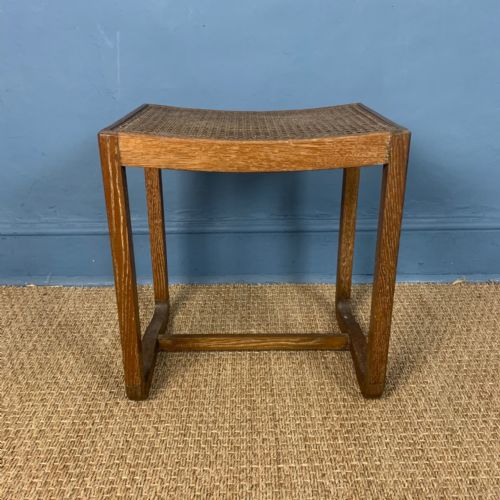 A Heals Oak and Caned Stool C 1930