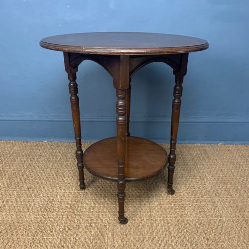 An Aesthetic Movement Mahogany Two Tiered Table Circa 1890