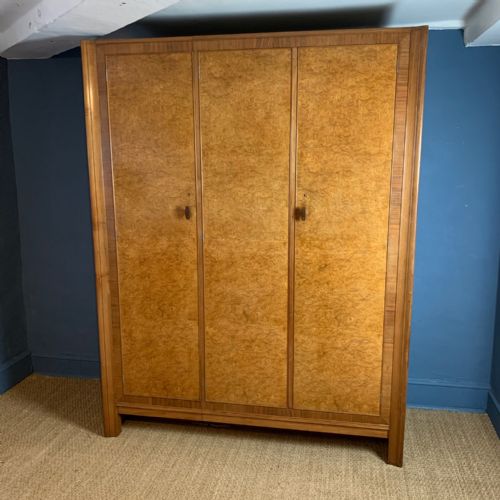 A Fine Gordon Russell Burr Elm and Black Walnut Compactum Wardrobe Dated 1937