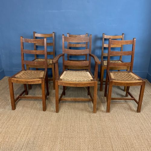 A Set of Six Heals Oak Dining Chairs Circa 1930