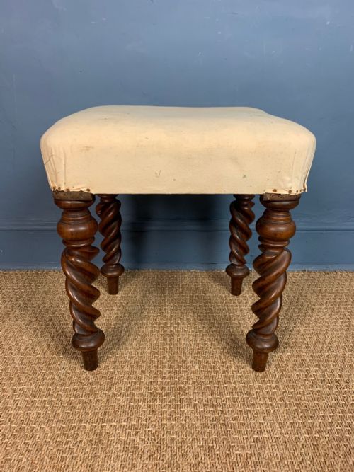 A Mid 19th Century Walnut Barley Twist Stool Circa 1850