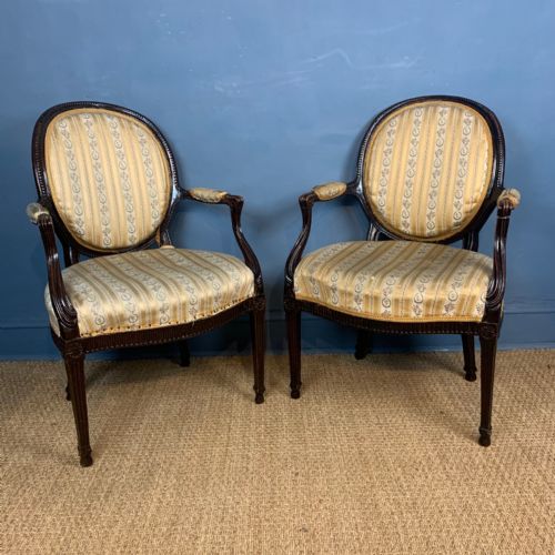 A Pair of George 111 Mahogany Armchairs Circa 1780