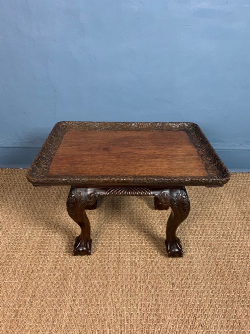 An Indian Carved Teak Tray Top Table . Bombay Circa 1910