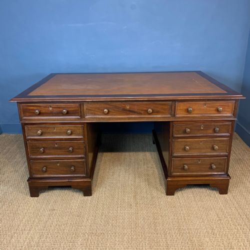 A Large Victorian Mahogany Partners Desk Circa 1880